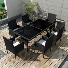 Festnight 13 Pz Set Mobili da Pranzo sedie e Tavolo da Giardino in Polirattan