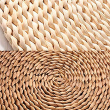 SNAWEN Cuscino per Meditazione Futon Ispessimento Yoga Cerchio Husk di Mais Tappeto in Treccia di Paglia Cuscino in Stile Giapponese con Ovatta di Seta per la casa-C
