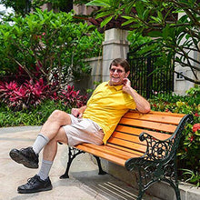 Doghe In Legno Panca da Terrazza da Giardino,Panchina da Esterno Con Schienale E Braccioli,Struttura In Ghisa E Sedile Decorativo In Legno Massello Anticorrosivo,Per Portici, Panchine D'ingresso