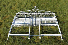 Garden Market Place Panca da giardino in stile elisabettico, pieghevole, in metallo, finitura bianca, 108 X 143 X 48CM