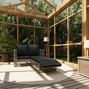 vidaXL Set Divani da Giardino 2 pz con Cuscini Foderati Lavabili Modulare Leggero Elegante Sofa con Poggiapiedi Arredi da Esterno in Polyrattan Grigio