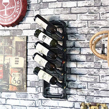 Portabottiglie per Vino squisita Portabottiglie a Parete in Metallo Pipa ad Acqua Espositore per Vino D'uva Retro Vento Industriale Red Winede Down Rack 24 * 68cm Rack di stoccaggio