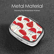Scatola quadrata per pillole medicinali funghi rossi moda pillola organizer viaggio pillola dispenser per vitamine integratori