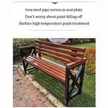 Panchina da esterno in ghisa con sedile in legno massello, con schienale, poltrona, panchina per terrazza, sedia a schiera da giardino anticorrosiva e resistente al sole, giardino / veranda / balcon