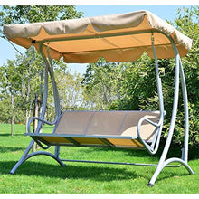 Coprisedile di ricambio per dondolo da giardino, per sedia a dondolo da giardino, Copertura di ricambio per altalena da giardino, per sedia a dondolo a 3 posti, 150 cm x 50 cm x 10cm (Beige)