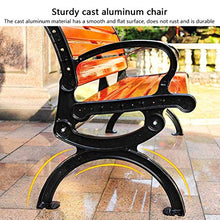 ZXF- Panchina da Giardino per Terrazza All'aperto Panchina da Parco con Schienale, Sedia in Alluminio Pressofuso per Il Tempo Libero Resistente alle Intemperie, Sedia da Portico in Legno
