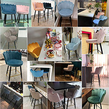 CMX-Barhocker Set di 2 sgabelli da Bar Moderni in Velluto, sgabelli da Cucina con Schienale e poggiapiedi, sgabelli da Bar Sedia da Pranzo in Altezza, Rosa e Blu