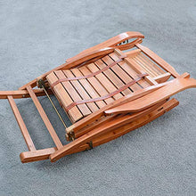 HAIYU-Sedia Reclinabi Pieghevole Lettino in Legno Lettino A Dondolo da Giardino/Balcone/Terrazza Sedia a Sdraio con Schienale Regolabile in 5 Posizioni, Cuscino in Cotone Disponibil(Color:Marrone)