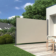 SONGMICS Tenda Laterale 2 x 3 m (A x L), per Balcone Patio Veranda Terrazzo Giardino, con Accessori di Montaggio da Terra, Protezione Privacy Paravento Parasole, Beige GSA200E