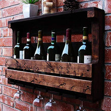 DJSMjbj Parete Legno for Il Vino Rack Lungo Stelo Supporto di Vetro e Sughero del Vino Bagagli Ripiani