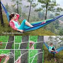KJLM Single/Double Outdoor Garden Cotton Camping Hammock-Perfect per Campeggio e all'aperto o Giardini e Viaggi (Blu 210x80)