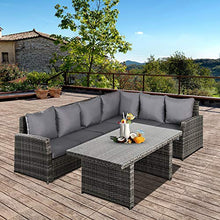 Outsunny Salotto da Giardino Set 3 Pz con 2 Divani da Esterno e 1 Tavolo da Giardino in Rattan Sintetico Grigio