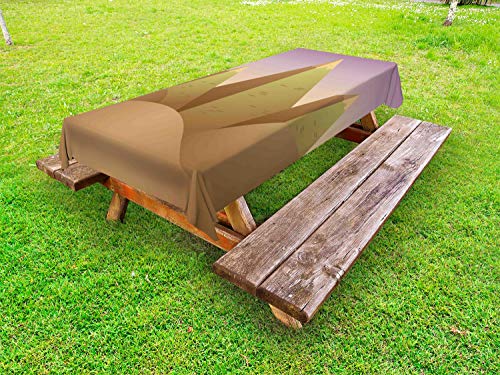 ABAKUHAUS Vintage Egiziano Tovaglia da Esterno, Piramidi Duna di Sabbia, Tovaglia da Picnic Lavabile Decorativa, 145 cm x 265 cm, Khaki Grigio Rosa