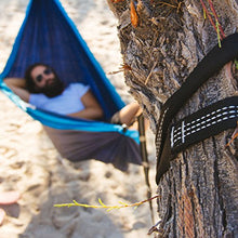 Manica – (doppia amaca in seta per paracadute, 300 x 170 cm, portata fino a 200 kg, con gancio (blu e blu)