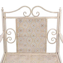 Shengtaieushop mobili da giardino Loveseat acciaio bianco esterno panche