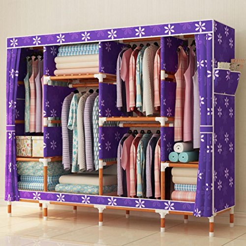 LyMei Armadio in Legno Armadio in Tessuto Oxford Armadio in Tessuto Organizer Pieghevole Tessuto in Polvere Lavabile Rivestimento in Tessuto Lavabile a Prova di umidità,A_200*45 * 170cm