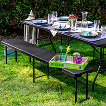 AMANKA - Panca da Giardino, Pieghevole, Resistente alle intemperie, 184 x 30 x 43 cm, Effetto Rattan