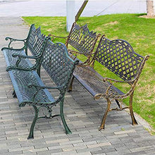 Panca da Giardino Per Esterno Con Terrazza, Panca In Metallo Per Cortile Con Schienale E Braccioli, Sedia da Portico Durevole Con Struttura In Ghisa, Per Coperta / Prato, Può Ospitare 2-3 Persone