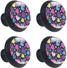 Modello di cuore colorato amore disegnato Pomelli per Porta Set di 4 Pomelli per Mobili Manopole per Cassetti Cucina Armadio Vetro