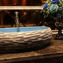Lavabo da incasso in ceramica ovale Lavabo da appoggio lavabo in ceramica vintage (59x40x15cm) Lavandini bagno