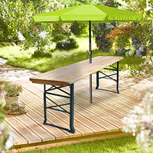 Deuba Tavolo da Birreria Alto da Bar Stile Oktoberfest Pieghevole Legno 170cm Altezza Regolabile con Foro ombrellone