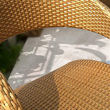 HLZY Tavolo in Vimini in Rattan mobili in Patio e Set Sedia, Arredamento per Esterni Rattan Garden Mobili Set di Vetro Tavolino da caffè Conversazione per Giardino all'aperto Piscina (Color : Brown)