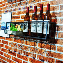 MSF Porta Bottiglie Parete Scaffale Vino attaccatura Supporto Portabicchieri Industrial Rustico Porta Bottiglie Mensola for Bar/Cucina/armadi, Nero
