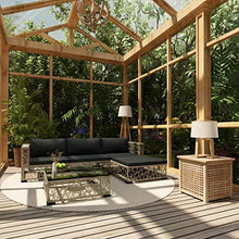 vidaXL Set Divani da Giardino 5 pz con Cuscini Foderati Lavabili Modulare Leggero Elegante Arredi da Esterno in Polyrattan Grigio Telaio in Acciaio