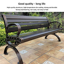 Panchina per Terrazza da Parco Panchina per Tempo Libero, Panche da Giardino in Metallo Resistenti Alle Intemperie e Lunga Durata, 3 Posti Panchine Decorative da Prato per Cortili e Portici