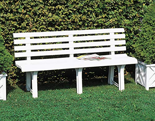 Dmora Panchina da Esterno, Made in Italy, 145x49x74 cm, Color Bianco