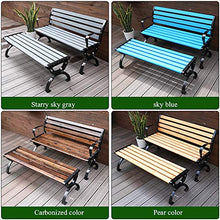 Panchine 3 posti Terrace Park Garden, Gambe in fusione di alluminio e panche a doghe in legno massello anticorrosivo, Sedia da portico resistente alle intemperie con braccioli e schienale