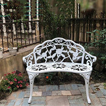 Panchina del parco Sedia per divano da esterno, Chaise longue da cortile Panca in metallo Con schienale e braccioli, Mobili da giardino Posto per 2 persone Comode sedie da giardino