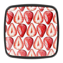 Fragole mature su sfondo bianco Pomelli per Porta Set di 4 Pomelli per Mobili Manopole per Cassetti Cucina Armadio Vetro