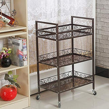 YIN YIN Carrello per Ripiani Carrello for Ripiani, Appendiabiti da Terra in Ferro battuto Bellissimo e Facile da Pulire Appendiabiti for Parrucchiere Multistrato, 2 Colori 51X33X81CM Carrello a rulli