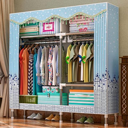 LyMei Armadio Armadio portaoggetti Armadio portaoggetti con Asta sospesa, Armadio da 25 mm in Acciaio Inox con Cerniera a Prova di umidità,D_150*47 * 170CM