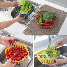 litty089 - Portaoggetti da Cucina Decorativo, Elegante, a Tinta Unita, Forma Cava, per Frutta e Verdura Blue