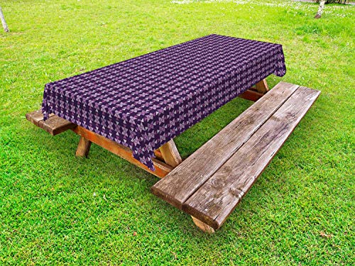 ABAKUHAUS Boho Tovaglia da Esterno, Piazze Monotono Style Piccoli, Tovaglia da Picnic Lavabile Decorativa, 145 cm x 305 cm, Lavanda Viola