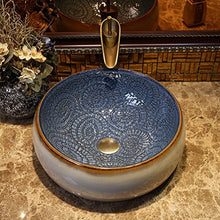 Pool Lavabo Blu Ceramica Artistica Lavabo Lavabo Colore ad Alta Temperatura (44x15,5 cm) Lavandini Bagno