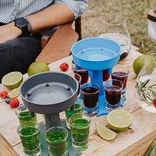 Distributore di 6 bicchierini e dispenser per riempire liquidi e bevande, con supporto per dispenser di vetro, per feste, cocktail, dispenser per liquori, giochi (rosa)