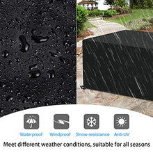 SanGlory Copertura per Mobili da Giardino Quadrato Panno Oxford Impermeabile, Copertura Tavolo Esterno Anti-UV Telo Copri Tavolo Quadrato Sedie 4 Posti Resistente allo Strappo (135x135x75CM)