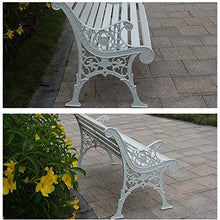 Seduta A Doghe In Legno da Esterno Panca da Terrazza da Giardino，Struttura In Ghisa E Sedili In Legno Massello Anticorrosivo,Panchina Park In Metallo Con Schienale E Braccioli,Per Passaggio Balcone