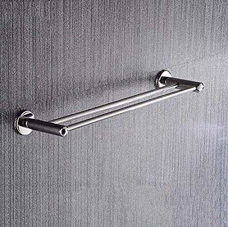 MJMJ Portasciugamano Portasciugamani Portasciugamani Doppio Palo Bagno 304 Raccordi in Acciaio Inossidabile Portasciugamani(Size:60cm Parallel)