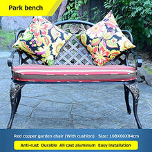 Panchine per Terrazze Giardino Panca per Tempo Libero Esterno, Panca da Cortile in Ghisa Resistente Alle Intemperie, Panchina da Giardino Con Schienale e Braccioli, Panca Decorativa in Ferro Battuto