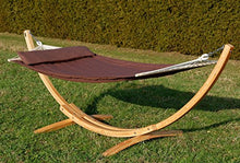 SAS 320cm supporto par amaca LIMITED EDITION in legno larice con amaca, cuscino e tutte vite inox de AS-S, Farbe:HM3-LIM-NATUR-BRAUN