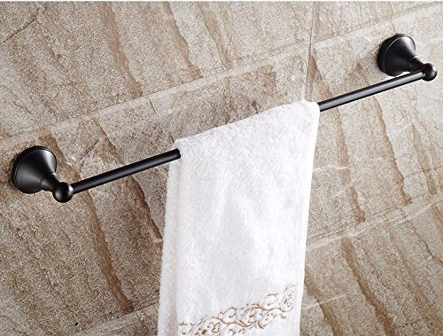 MBYW Portasciugamani Alto carico Portasciugamani da Bagno Porta Asciugamani, Tutto in Rame, Stile Minimalista Europeo, a Parete, per Bagno, Porta Asciugamani Singolo, 60 cm Nero