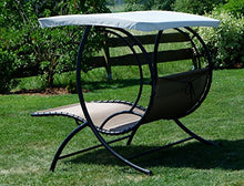 SAS AS-S Progettazione Dondolo Giardino Altalena Amaca ergonomicamente Curvo in Tessuto Sintetico transpirante con Cuscino e Tetto Modello: Naxos