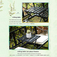 Panchina da Giardino per Esterno, Sedia con Seduta in Metallo e Veranda Panca con Schienale, Panca da Giardino Piazza Portico Percorso Cortile Prato Decor Sedia per 2-3 Persone