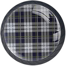 Plaid scozzese blu scuro modello grigio Pomelli per Porta Set di 4 Pomelli per Mobili Manopole per Cassetti Cucina Armadio Vetro