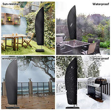 Estefanlo - Copriombrellone in tessuto Oxford 210D, impermeabile, antivento, anti UV, resistente, antistrappo, extra large, con cerniera, 265 x 40/70/50 cm, per ombrelloni decentrati, colore: nero