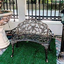 GaoF Panca da Giardino Poltrona, Poltrona da Giardino, Panca in Metallo con Schienale e braccioli, mobili da Giardino, Comoda Sedia da Giardino a 2